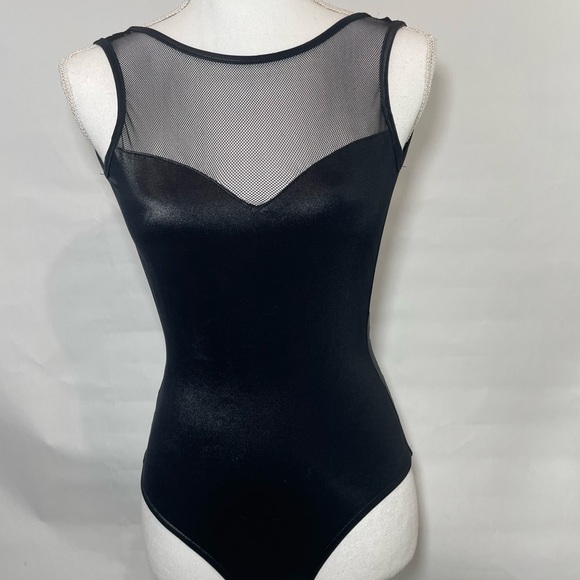 Blackmilk sweat heart mesh fish neck high neck open back bodysuit - Picture 4 of 9